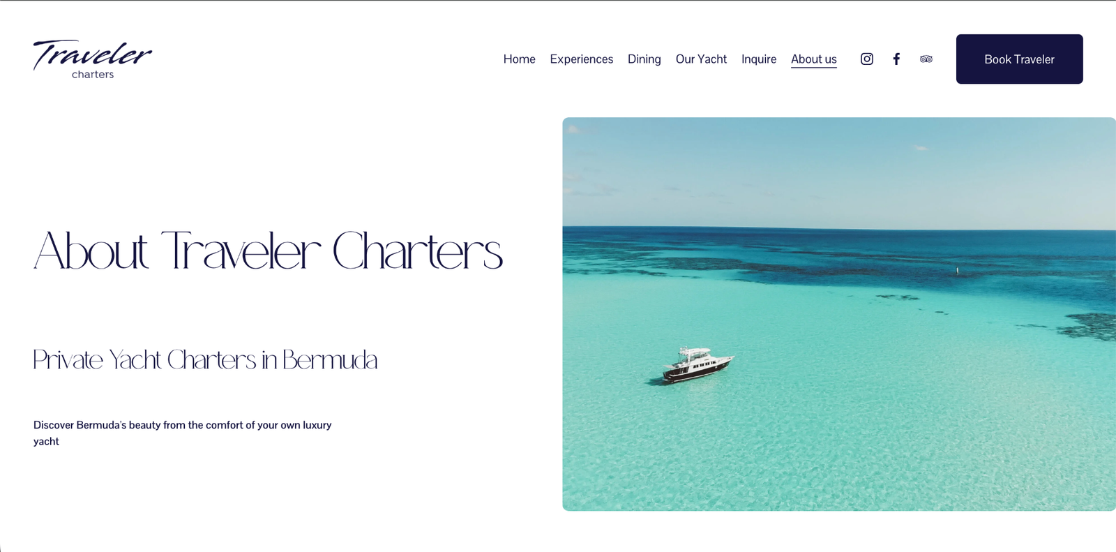 Traveler Bermuda website designed by Let's Be Marketing